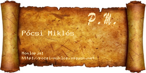 Pócsi Miklós névjegykártya
