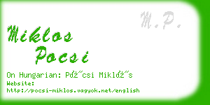 miklos pocsi business card